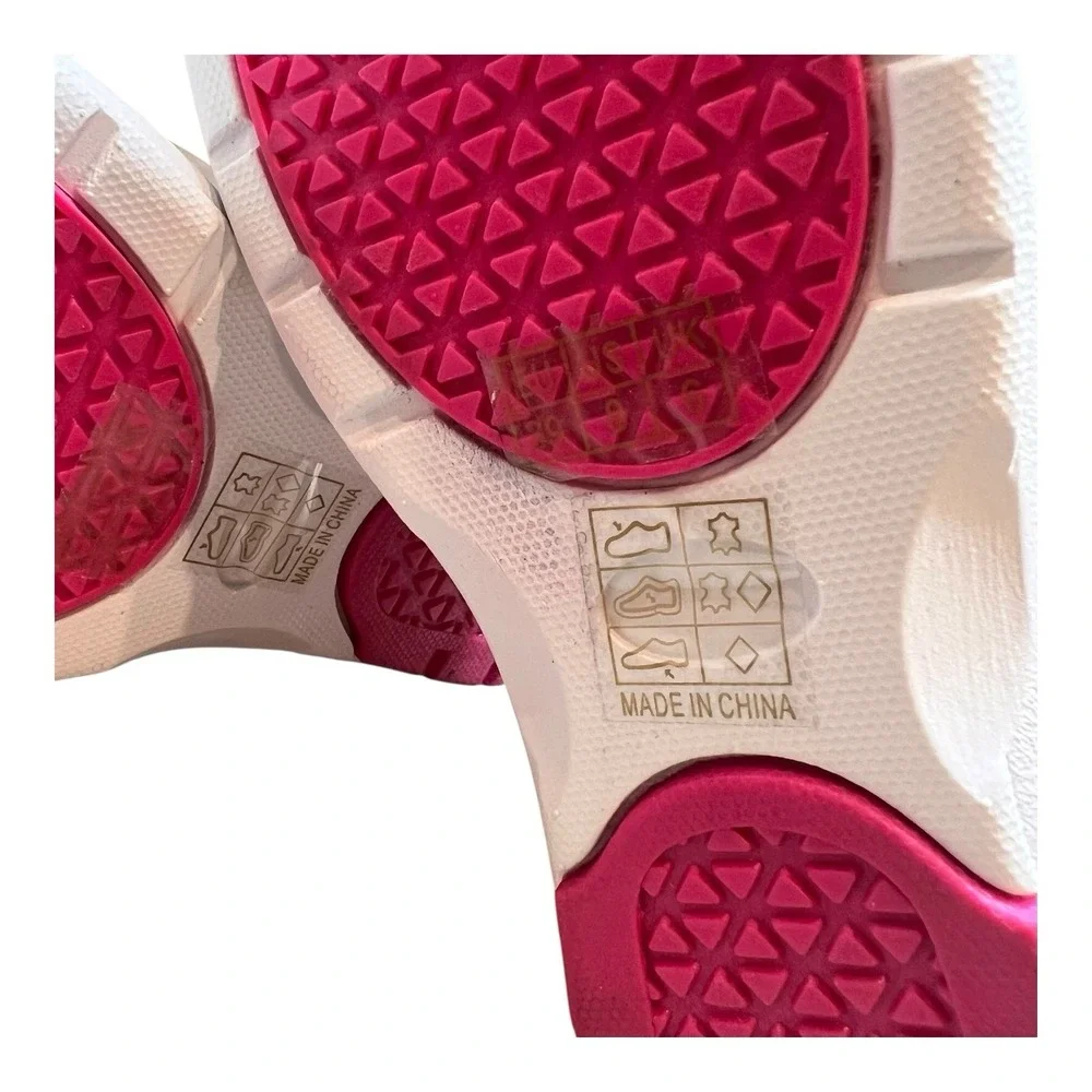 MaxMuxun White Pink Flat Anti-Skid Breathable Medical Nurse Shoes Women's Size 8